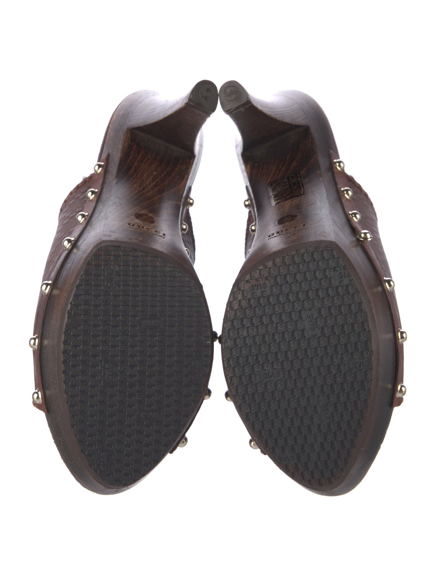 Gucci Imprimé Pattern Leather Slides